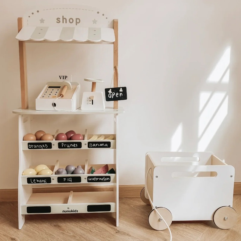 Toy Cash Register - Sklep spożywczy - zabawka, drewniany regał