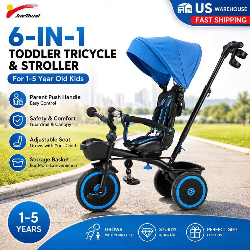 Kids Toys 3 Year Old - Rowerek trójkołowy i wózek dla dzieci