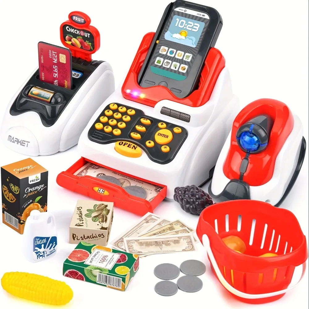 Toy Cash Register - 33PCS Zabawkowa kasa fiskalna dla dzieci