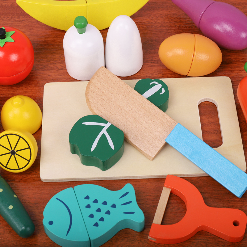 Drewniany zestaw do krojenia o – Kids Toys Kitchen Set recenzja i cena