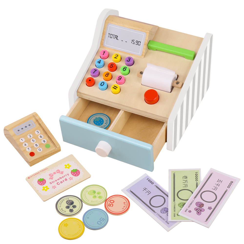 Drewniana kasa fiskalna Zabawk – Toy Cash Register recenzja i cena