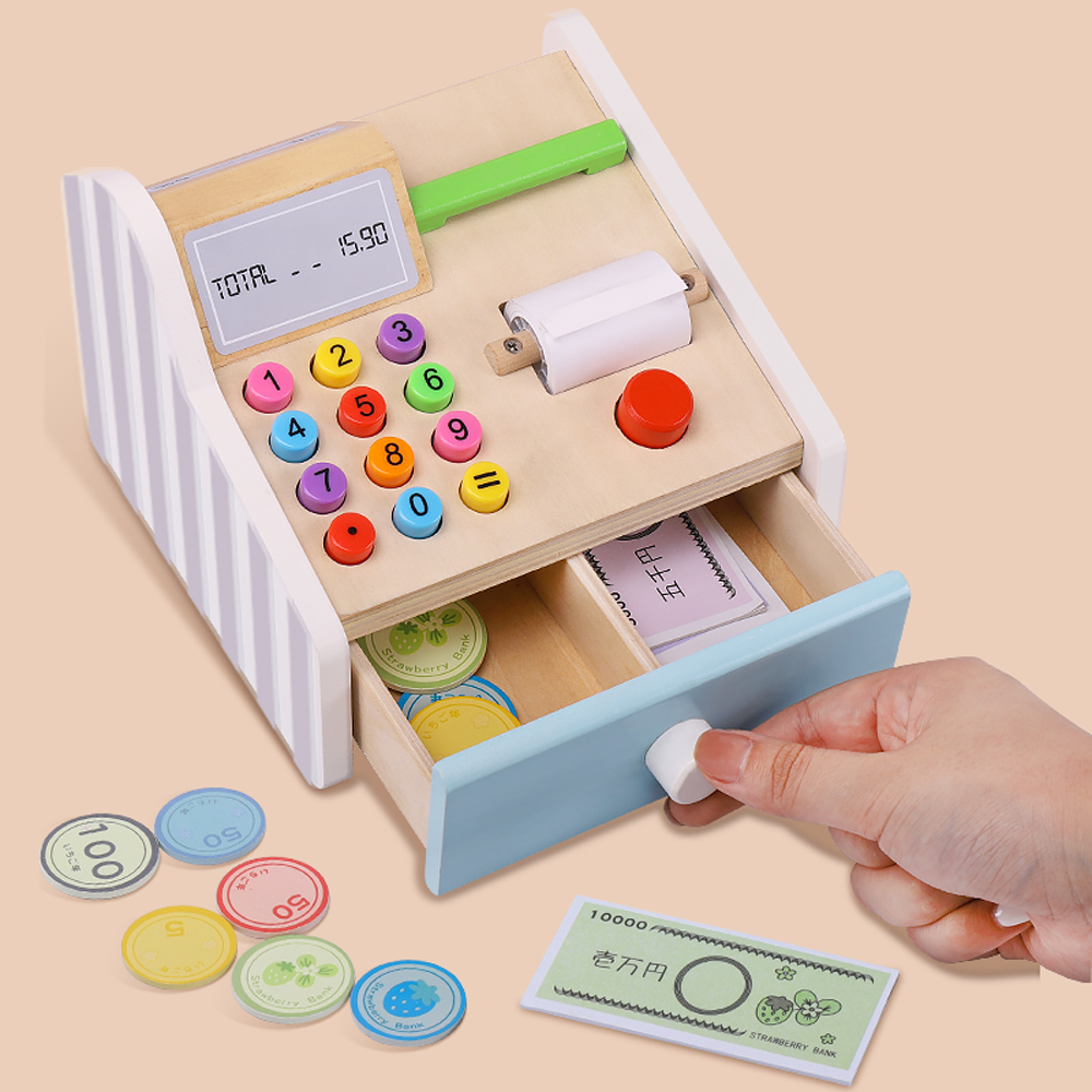 Drewniana kasa fiskalna Zabawk – Toy Cash Register recenzja i cena