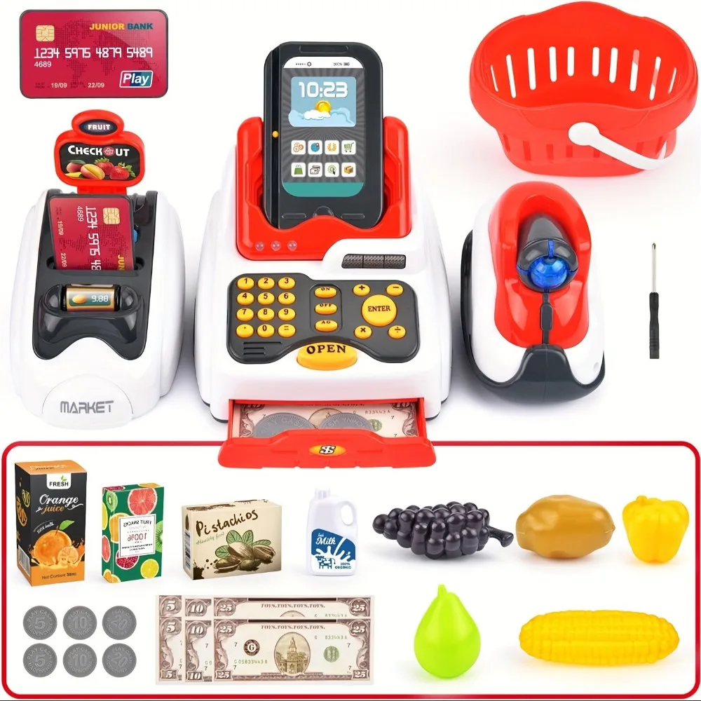 33PCS Zabawkowa kasa fiskalna  – Toy Cash Register recenzja i cena